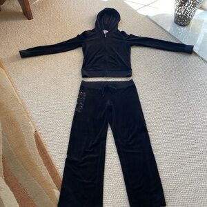Juicy black velvet track suit